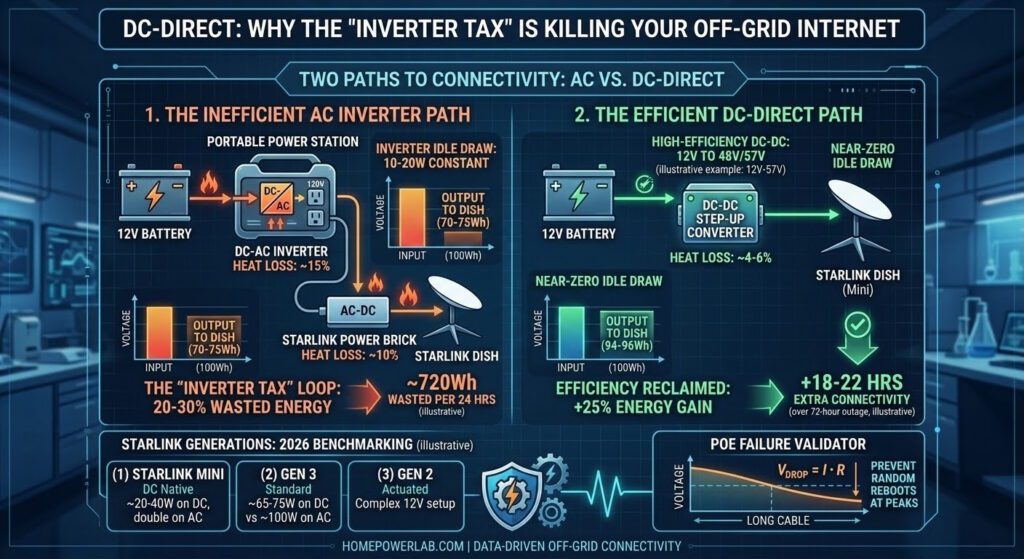 Starlink DC Power Efficiency: Bypassing the Inverter Tax