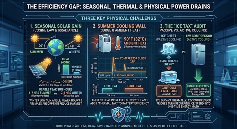 Seasonal Solar Efficiency: Why Your Backup Fails in Winter & Summer